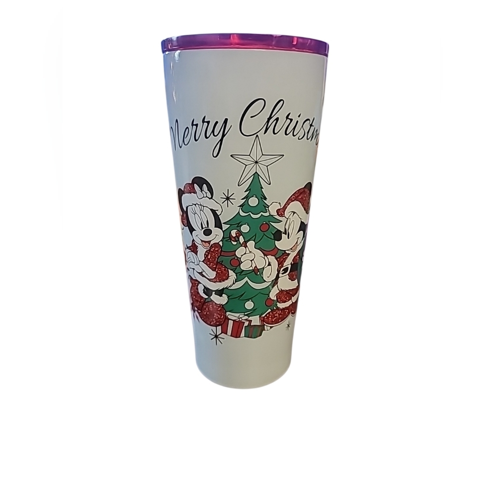 Disney Christmas Water Bottle - White and Purple